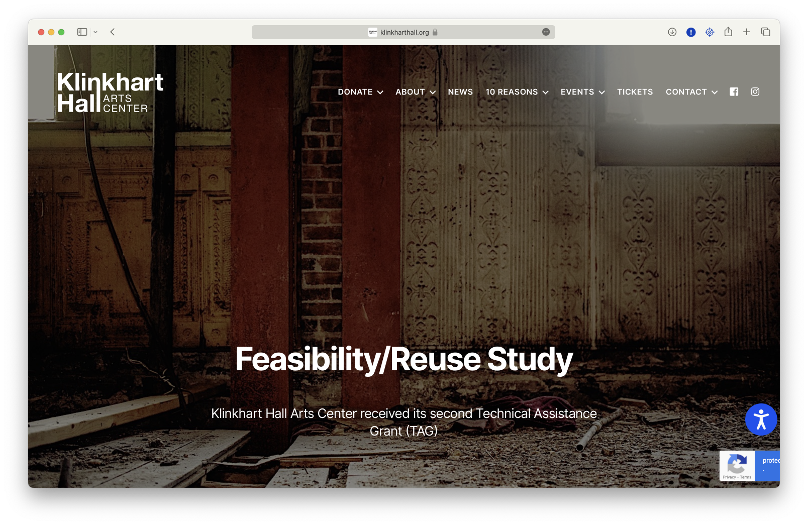 A website featuring the Klinkhart Hall feasibility/reuse study.