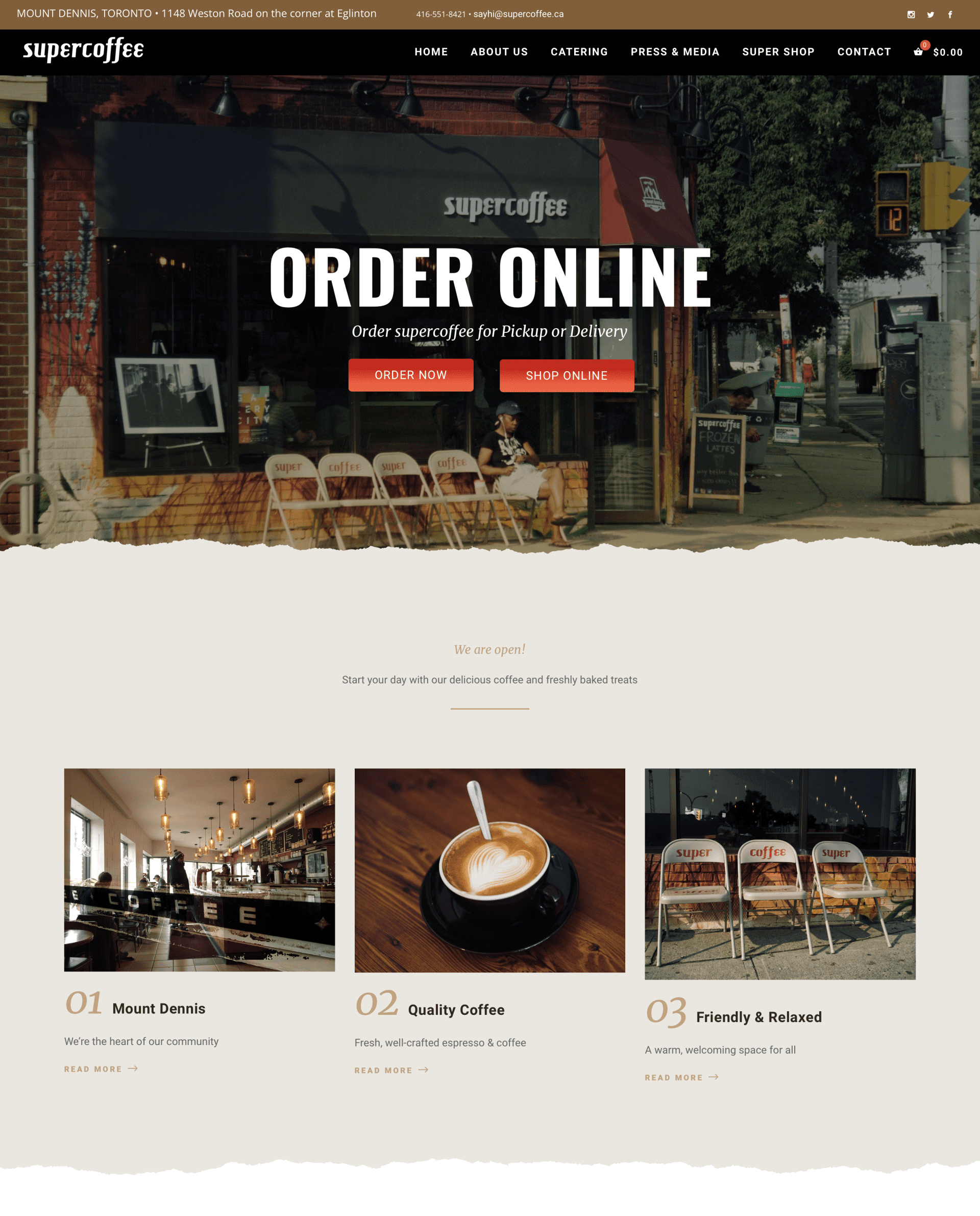 Wordpress theme designed for Supercoffee.