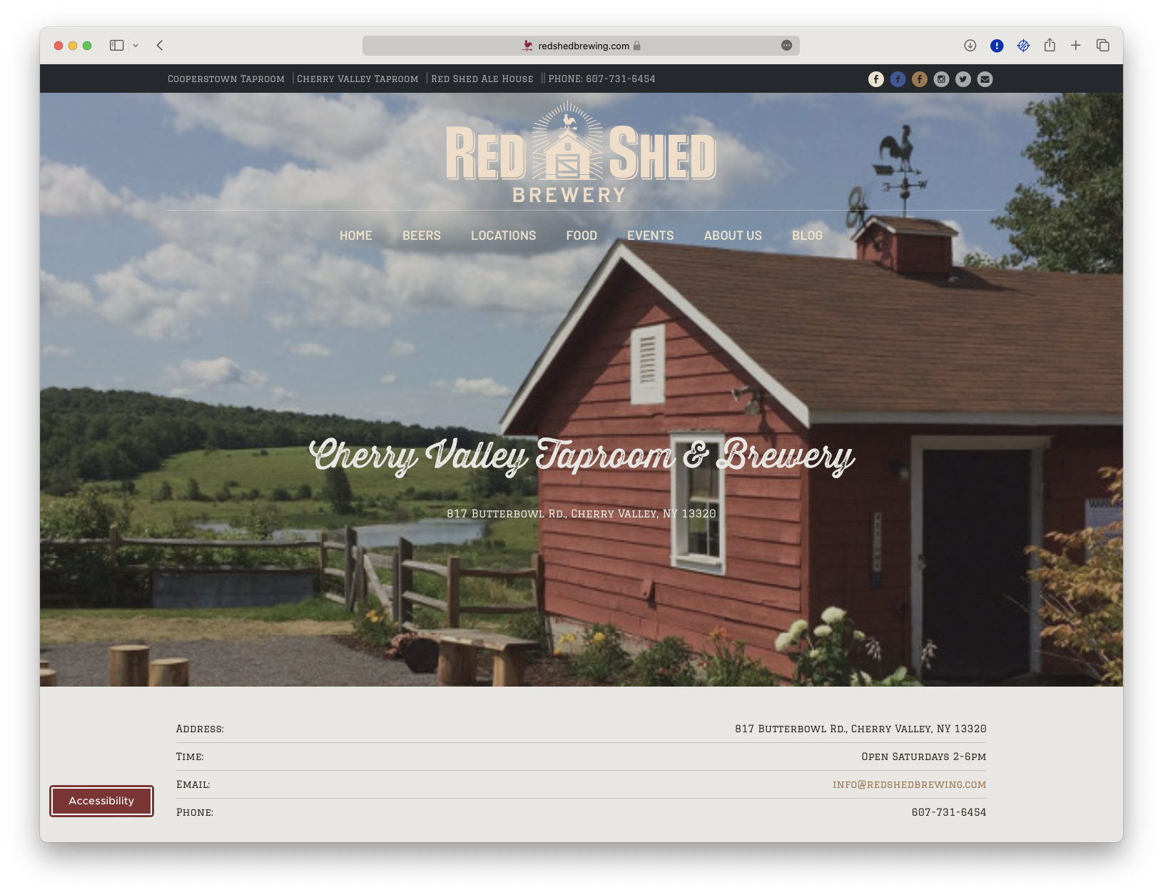 Red Shed website design.