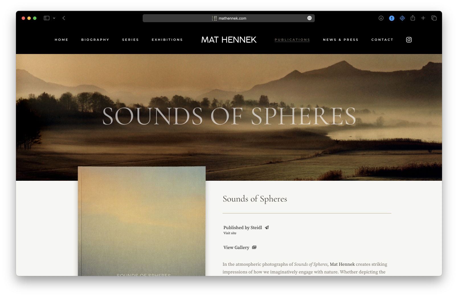 Sounds of spheres cover page for Mat Hennek.