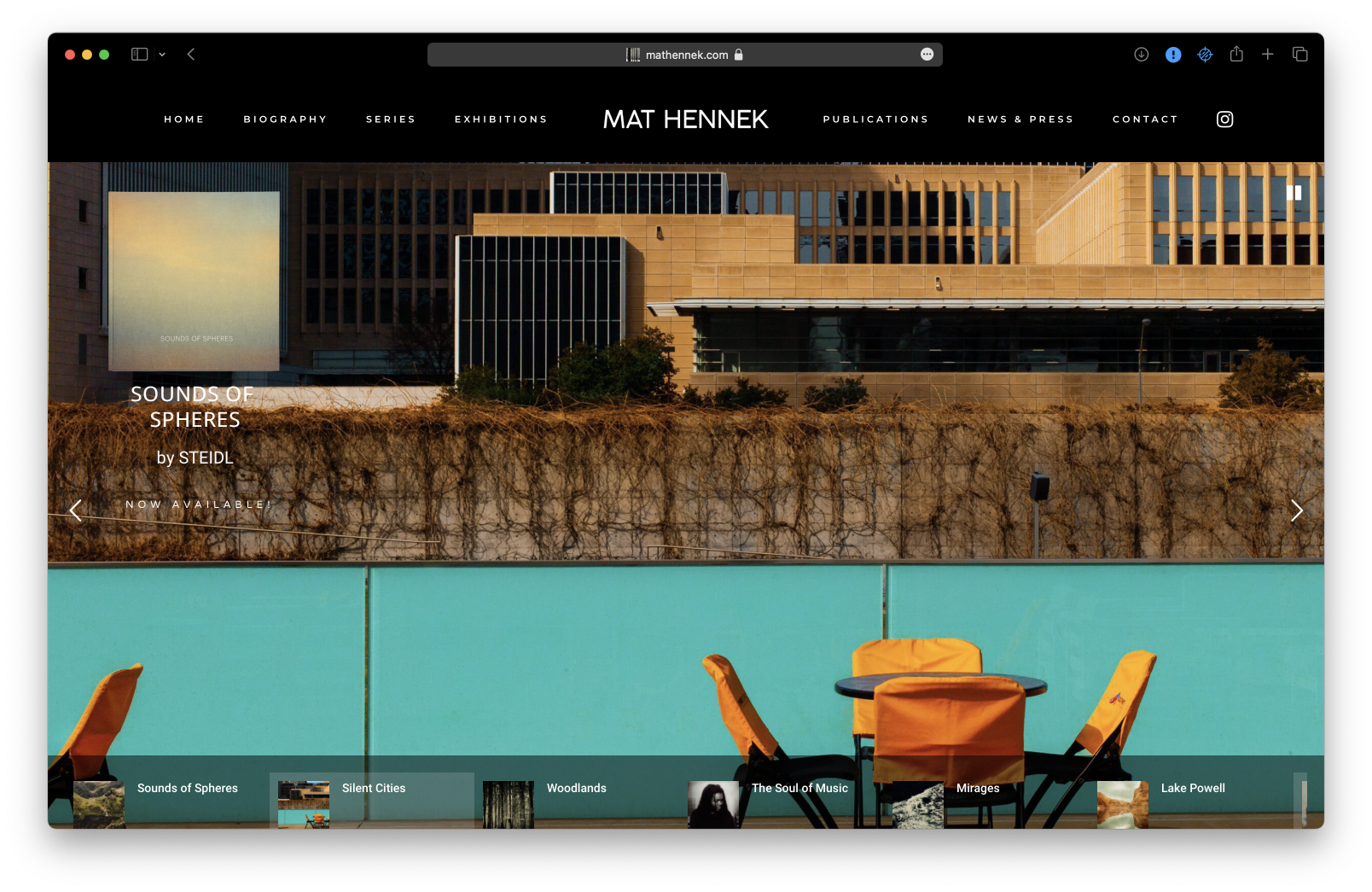 A website design for Mat Hennek