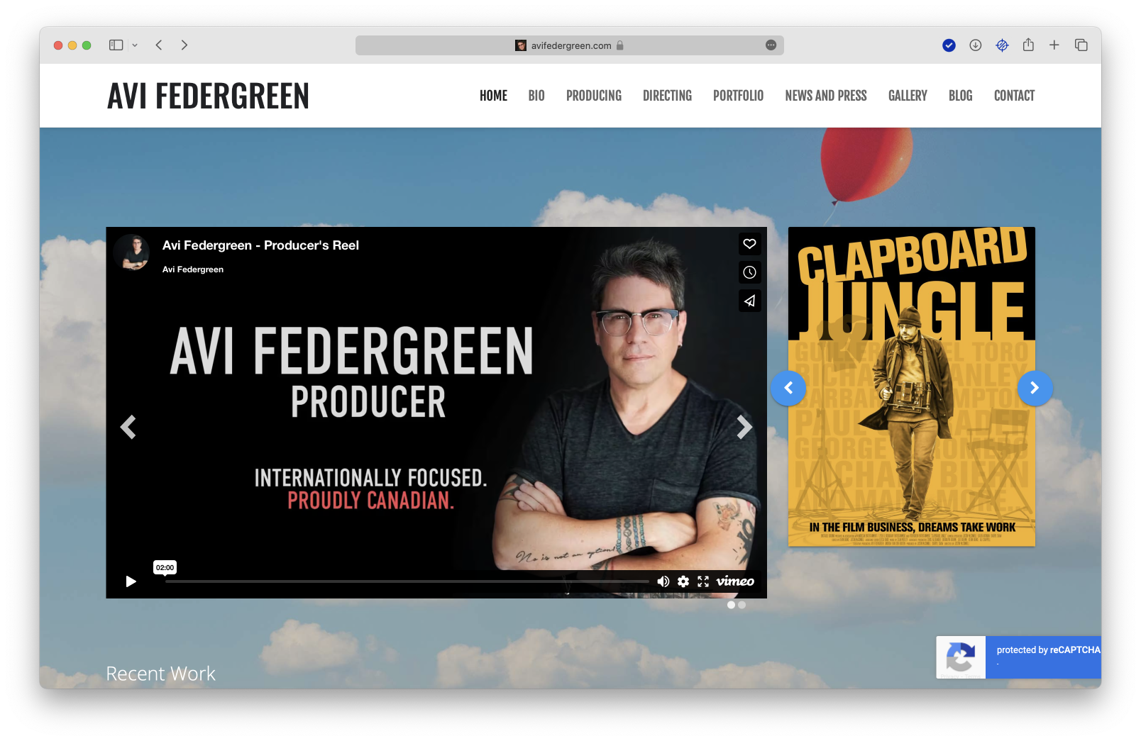 The website for Avi Federgreen.